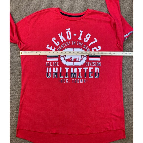 Ecko Unltd Thermal Shirt Mens 2XL Long-Sleeve Big Logo Spellout‎ Knit Pullover - Picture 4 of 6